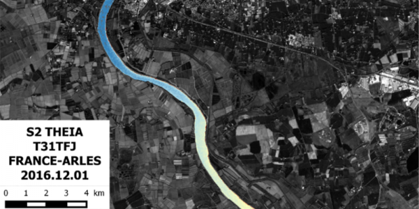 Level of suspended solids in the Rhône river, december 2016