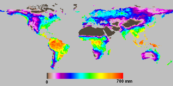 Humidité du sol dérivée des mesures AMSR, décade centrale de juillet 2003