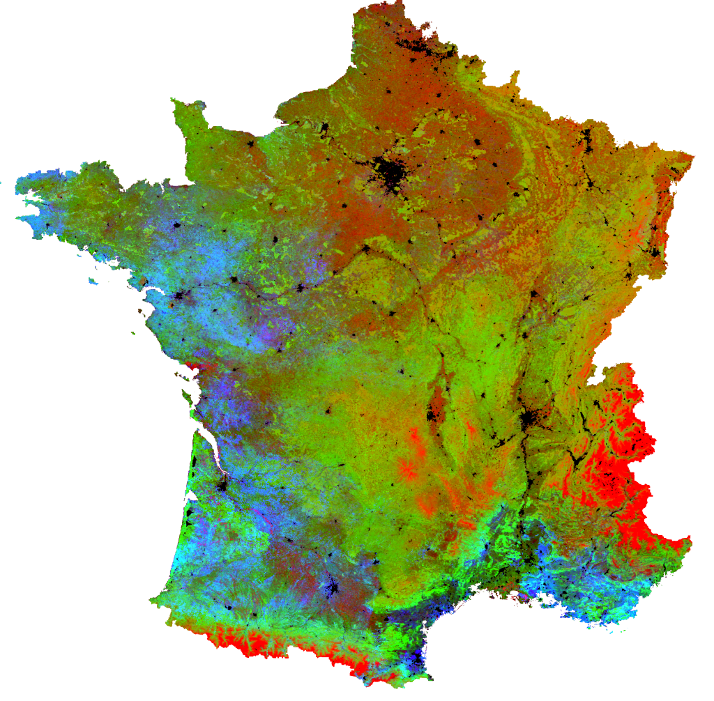 Dynamic Habitat Index pour la France à partir d’images MODIS.