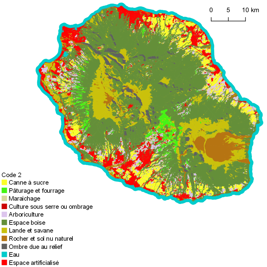 Land Cover Map for Reunion Island, 2018.
