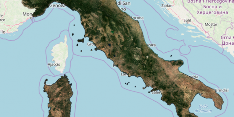 Synthèse mensuelle de réflectance pour l'Italie (Septembre 2019)