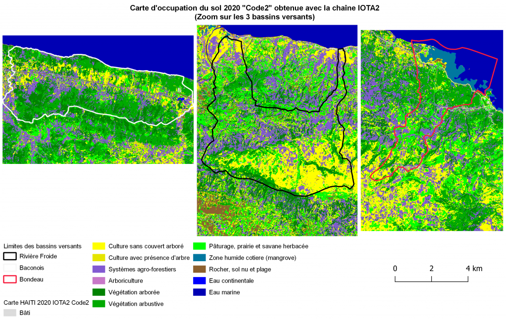 Cartes d'occupation des sols pour 3 bassins versants d’Haïti