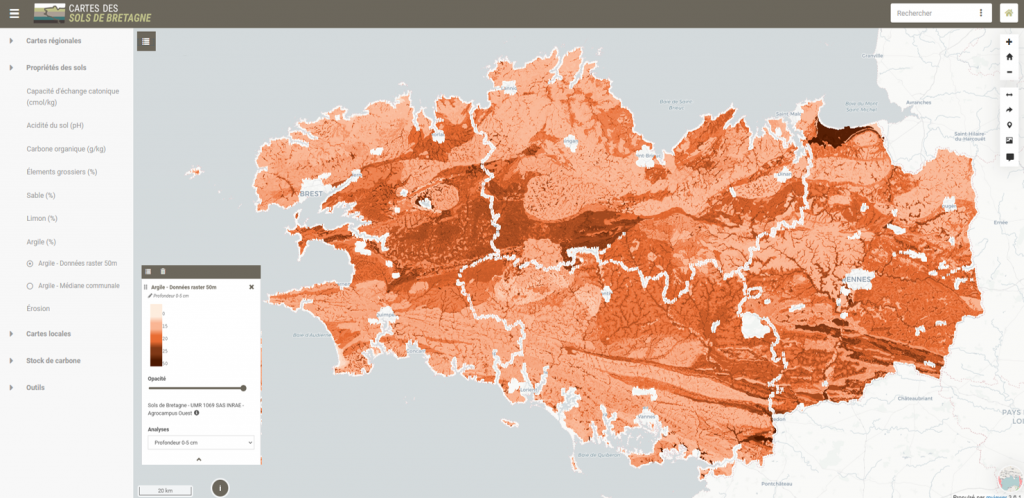 Cartes du sol de Bretagne sur https://geosas.fr/solsdebretagne/#