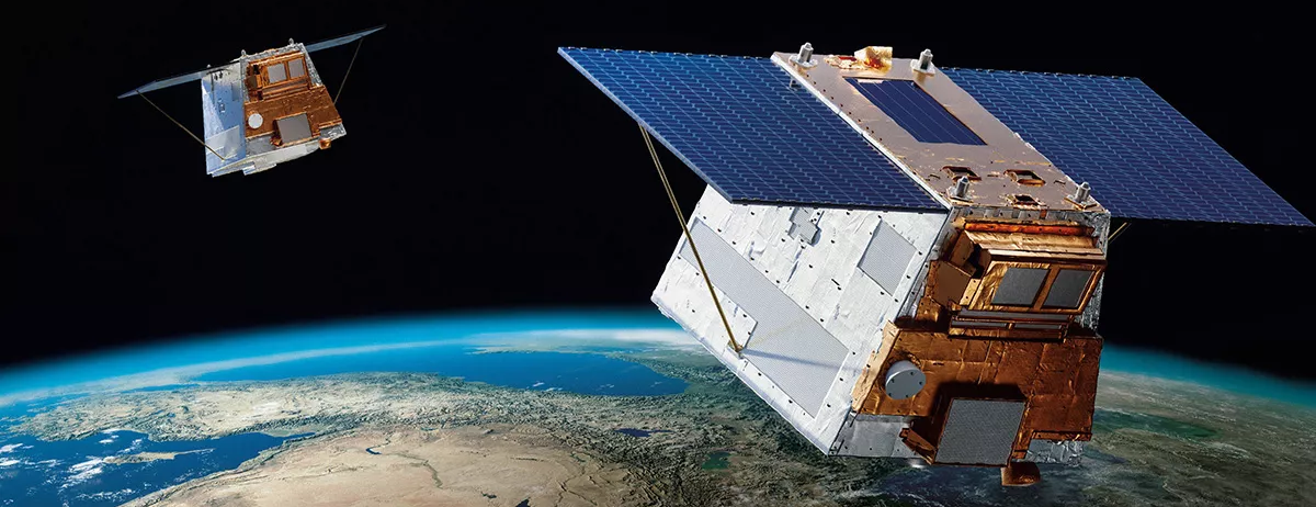 Illustration de la constellation de satellites CO3D © CNES/REACTIVE PROD, 2025