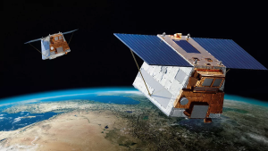 Illustration de la constellation de satellites CO3D © CNES/REACTIVE PROD, 2025